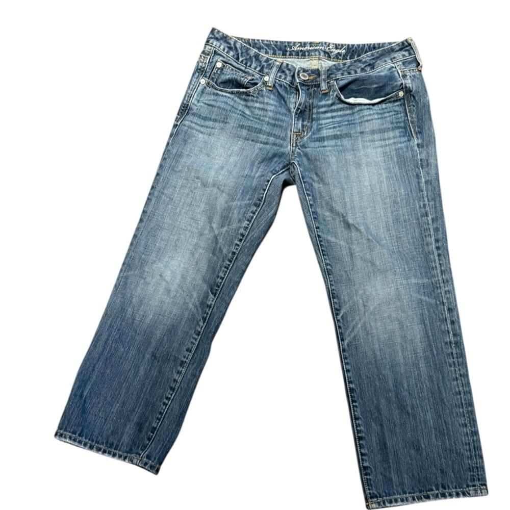 American Eagle Women’s Size 6 Boy Fit Cropped Cotton Jeans